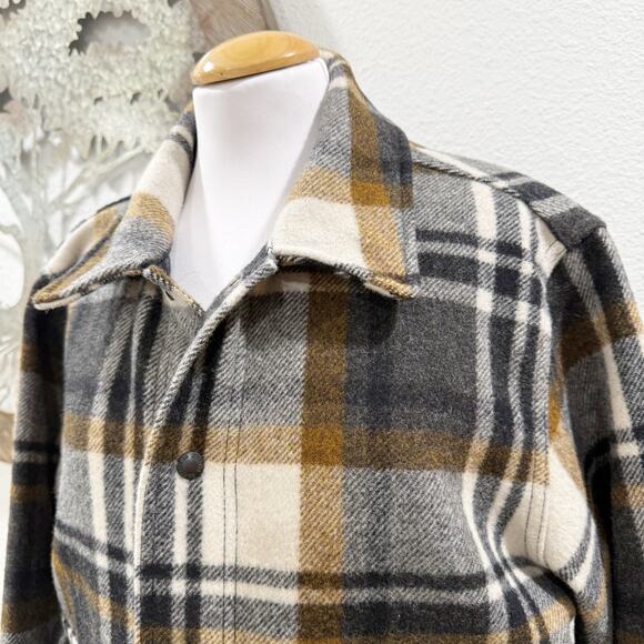 Filson Mackinaw Wool Work Jacket Blue Coal Copper Heather Plaid Medium - Picture 5 of 12